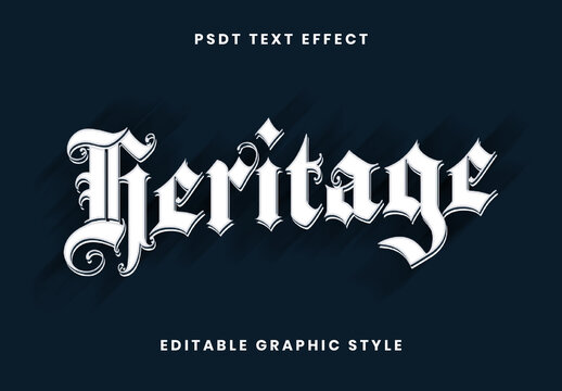 White Victorian Ornate Letterpress Text Effect Heritage Gothic Font
