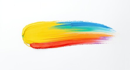 Fototapeta premium Abstract colorful paint stroke, vibrant rainbow colors, artistic texture, design element for backgrounds, websites, cards, and more