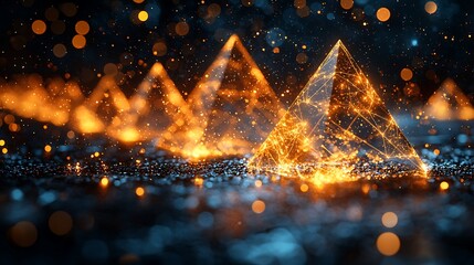 Glowing Pyramids for Abstract Background.
