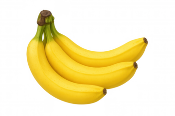 Ripe yellow bananas clustering tightly, presenting golden curves against transparent surface, revealing natural sweetness and peak ripeness