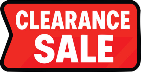 Fototapeta premium Red Clearance Sale Sign for Retail Promotions and Discounts.