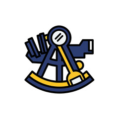 Sextant instrument measures angle navigation equipment symbol