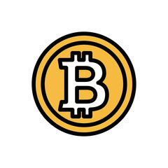 Obraz premium Bitcoin coin depicts currency symbol centrally isolated