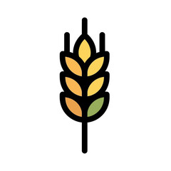 Ripe wheat stalk stands elegantly isolated