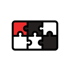 Colorful jigsaw pieces connect forming pattern design