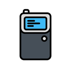 Handheld device displays signal in flat design style