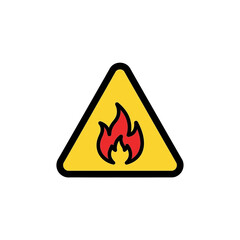 Hazardous fire flares within triangular warning alert area