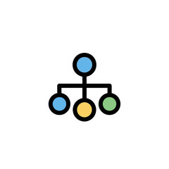 Diagram shows hierarchy network on white background