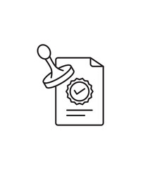 stamp approve icon, vector best line icon.