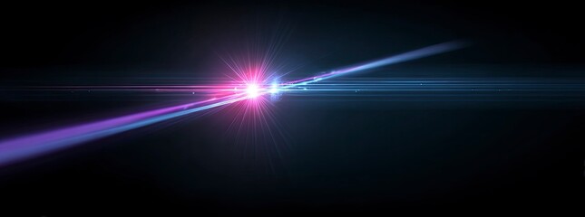 Obraz premium Abstract glowing light streaks, pink and blue