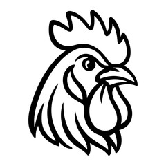 Rooster Head in Profile
