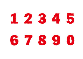 Set of brush hand drawn number logo icons