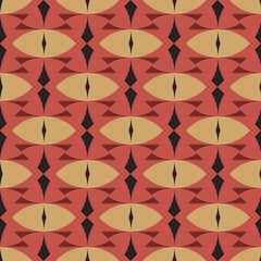 An abstract seamless pattern of colorful umbrellas on a decorative backdrop