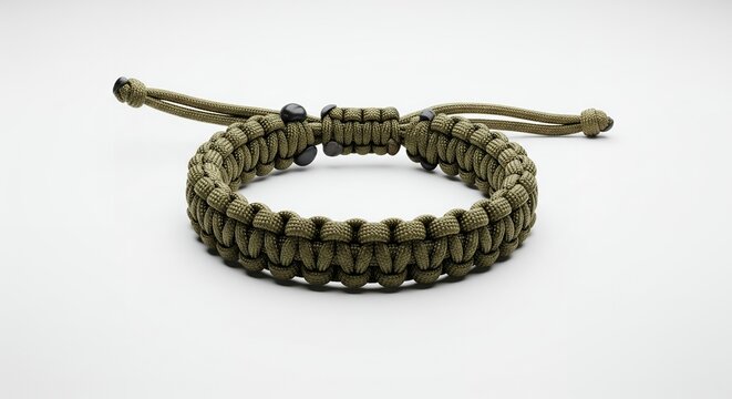 Green Paracord Bracelet, Knotted Accessory, Survival Gear, Military Style, Fashion Jewelry, Handmade Craft, Outdoor Equipment, Tactical Gear, Rope Bracelet, Woven Bracelet, Braided Bracelet, Bohe