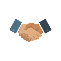 Handshake illustration flat vector design of diverse hands in agreement symbol for business partnership and cooperation