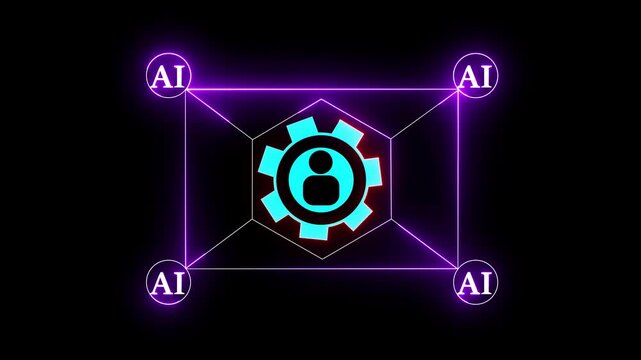 Business Process concept, set of activities performed by a group of stakeholders to achieve an organizational goal. Glowing neon line of Business Process icon isolated on transparent background.