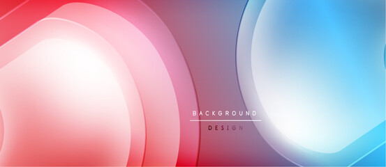 Abstract fluid shapes, vibrant colors blend. Red, blue, purple gradients create modern background design. Smooth transitions, dynamic composition.