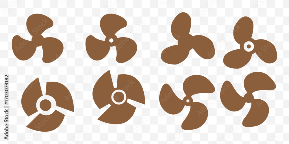 Canvas Prints fan propeller icon, vector set. silhouette of computer cooling device. electrical temperature equipm
