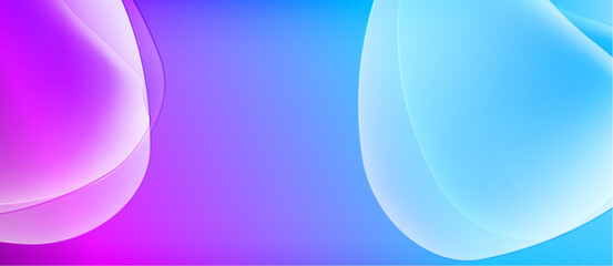 Abstract background features flowing shapes, vibrant purple, blue gradients. Smooth curves create dynamic visual effect. Modern design.