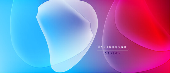 Abstract fluid shapes blend blue, purple, pink hues. Gradient colors create modern background design. Smooth transitions, dynamic composition.