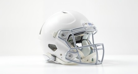 Fototapeta premium White American Football Helmet, Protective Gear, Sports Equipment, Studio Shot