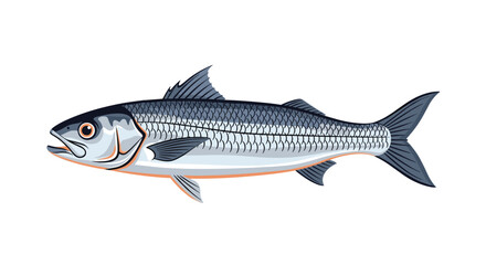 Obraz premium Elegant herring fish swimming in clear ocean waters with detailed scales and fins
