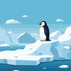 Obraz premium penguin on iceberg