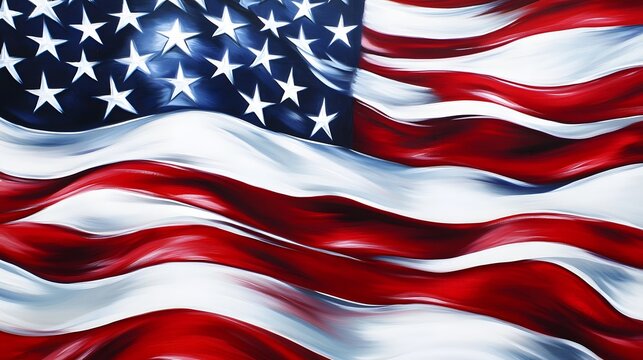 US flag panorama. - Powered by Adobe