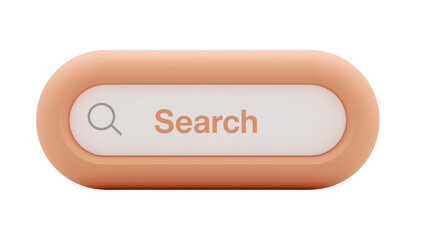 Stylish minimal search bar illustration on a transparent backdrop perfect for web design and user