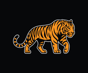 tiger on a black background