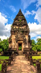 Obraz premium Ancient temple, stone structure, serene path
