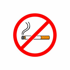 A red circle-and-slash graphic emphatically prohibits smoking, conveying a clear message of health and safety.
