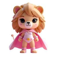 Fototapeta premium Cute lion superhero figure