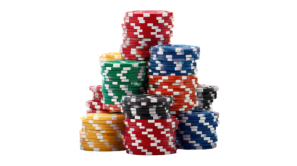 stack of poker chips isolated on transparent background Remove png
