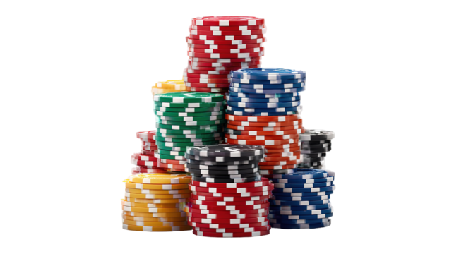 stack of poker chips isolated on transparent background Remove png - Powered by Adobe