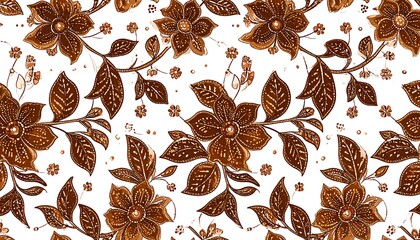 Floral batik pattern on white