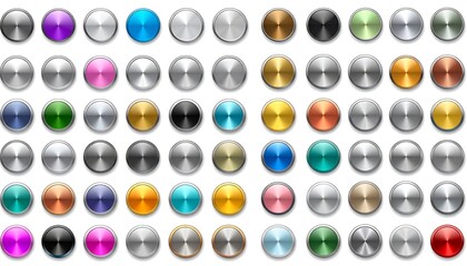 Colorful metallic round buttons