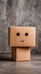 Obraz premium Cardboard box character, expressive and creative diy project for art play diy.