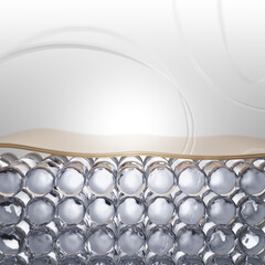 Skin Rejuvenation, Skin Layer And Skin Cell, Collagen serum, 3D Rendering