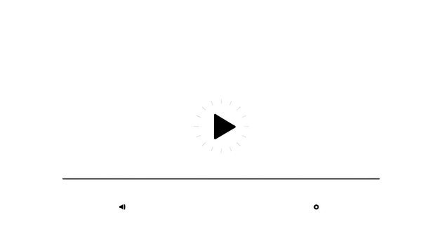 Minimalist graphic of a play button above a line with indicators on a white background.