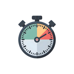 Stopwatch icon with color-coded segments for time management and productivity