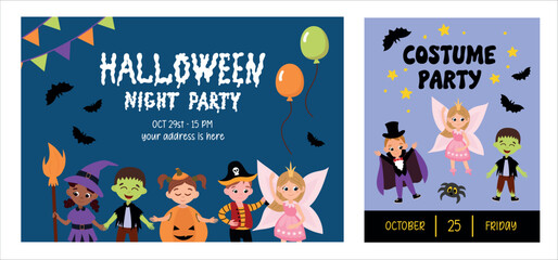 Halloween and Costume Party Invitation Illustration