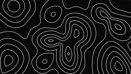 Fototapeta premium Abstract Topographic Line Pattern Background, Modern Black and White Contour Design