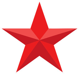Bold Red Five Pointed Star Symbol Design Element for Achievement and Celebration