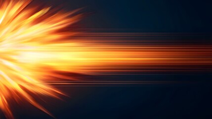 Fototapeta premium The image displays an abstract burst of golden light, resembling a radiant explosion or a dynamic energy stream against a dark, contrasting background.