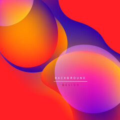 Abstract fluid shapes, vibrant colors blend. Orange, purple, red gradients create dynamic composition. Modern design element.