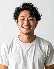 Obraz premium 日本人,男性,30代,満面の笑み,シンプルな白い背景,Simple white background,Japanese,Male,Thirties,Beaming 