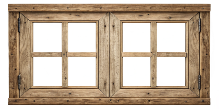 Rustic Wooden Window Frame with Vintage Farmhouse Aesthetic on Transparent Background
Weathered Wooden Window with Eight Panes – Country Style Overlay for Design Projects