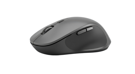 Ergonomic wireless computer mouse isolated PNG with Transparent Background