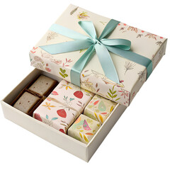 A vibrant Christmas gift box with a gold ribbon and bow is a perfect holiday celebration surprise